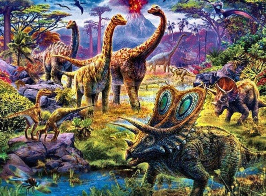 Dinosaurier Voll Bohren Mal-Kit - Diamond Painting