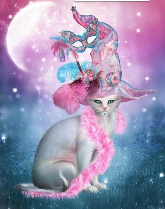 Glamouröse Katze - malen durch Diamanten - Diamond Painting