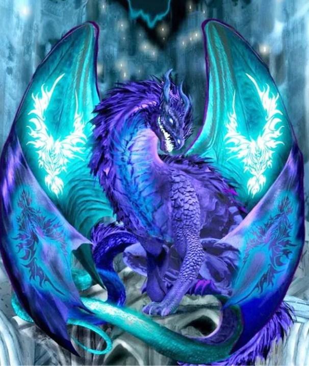 Glühender Drache - Malen mit Diamanten - Diamond Painting