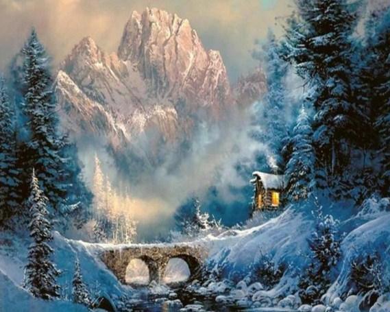 Schneelandschaft - Diamond Painting Kit - Diamond Painting