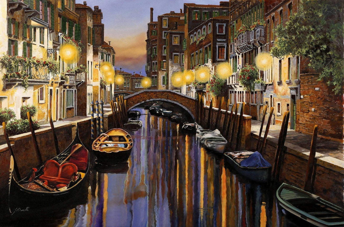 Venedig in der Abenddämmerung - Kunst des Guido Borelli - Diamond Painting