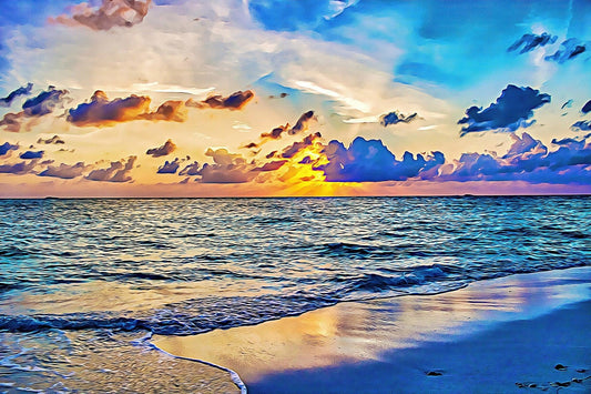 Azurblauer Sonnenuntergang - Kunst des Denise Dundon - Diamond Painting