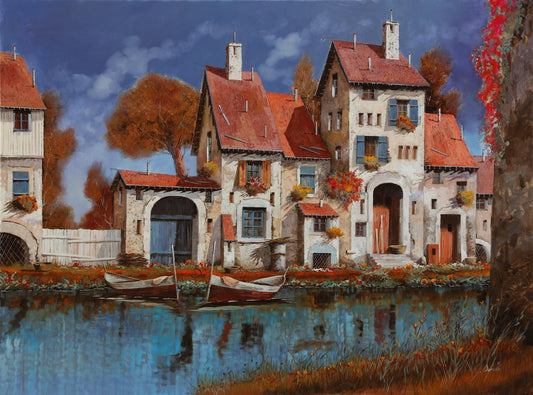 Landhaus am See - Kunst des Guido Borelli - Diamond Painting