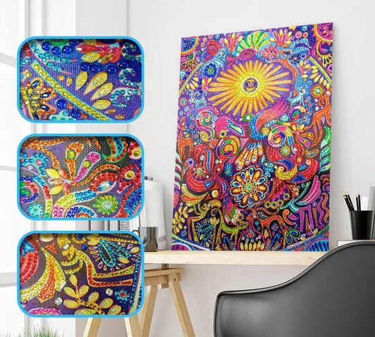 Abstrakte Blumen Spezial Diamond Painting - Diamond Painting