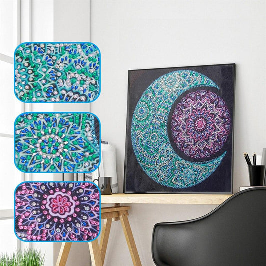 Sonne-Mond-Mandala - Spezial Diamond Painting - Diamond Painting