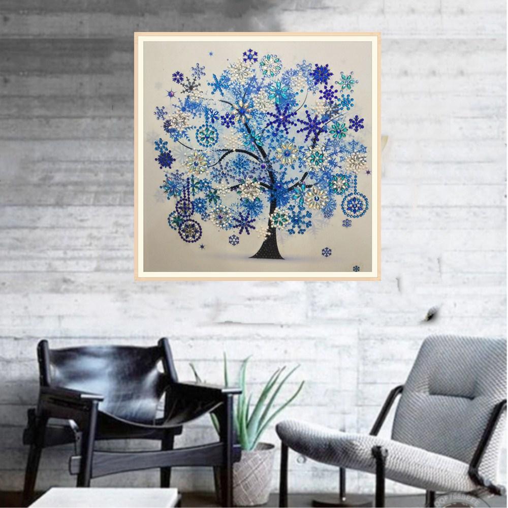 Winter blumen baum - Spezial Diamond Painting - Diamond Painting