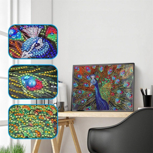 Atemberaubender Pfau - Spezial Diamond Painting - Diamond Painting