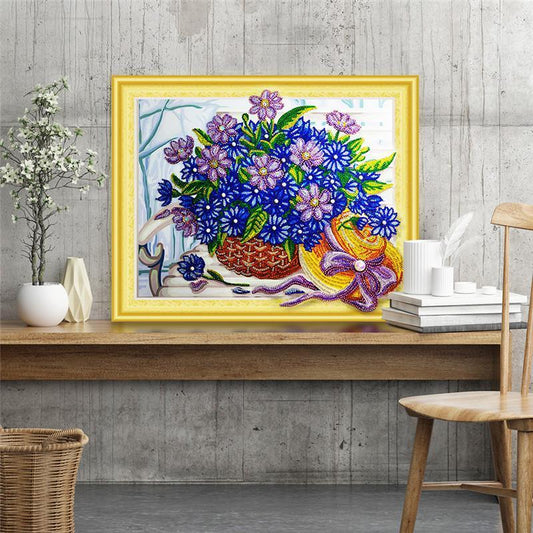 Blumen korb - Spezial Diamond Painting - Diamond Painting