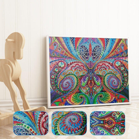 Abstrakte Illusion - Spezielle Form Diamond Painting - Diamond Painting