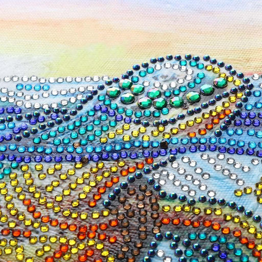 Schildkröte in der Meereslandschaft - Spezial Diamond Painting - Diamond Painting