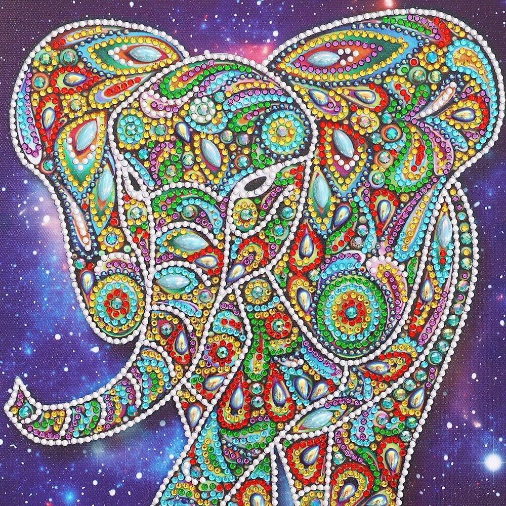 Erstaunlicher Elefant - Sonder form Diamond Painting - Diamond Painting