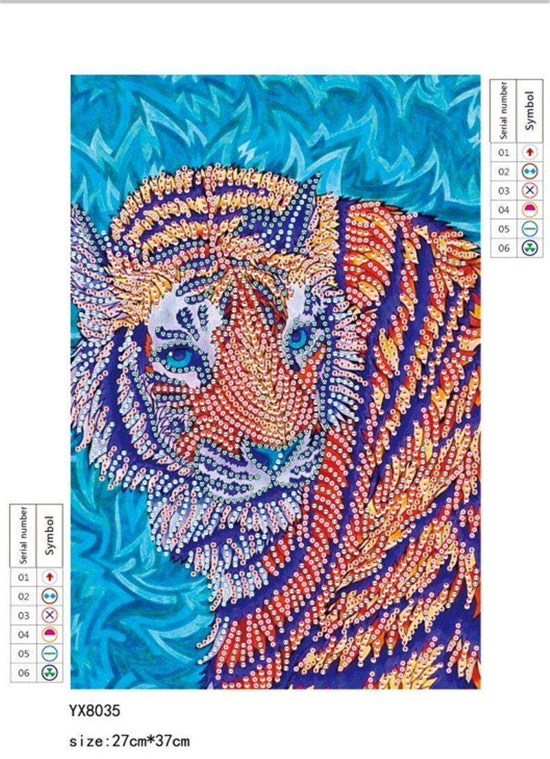 Wunderschöner wilder Tiger - Spezial Diamond Painting - Diamond Painting
