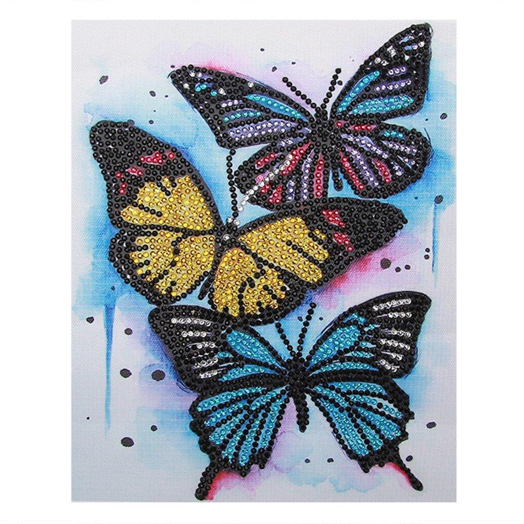 Drei Schmetterlinge - Spezial Diamond Painting - Diamond Painting