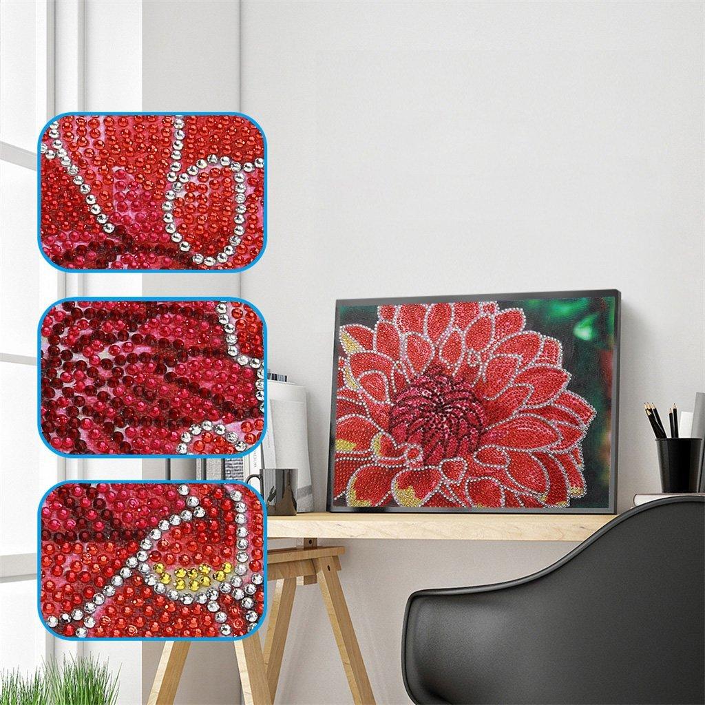 Rote Blume - Spezial Diamond Painting - Diamond Painting