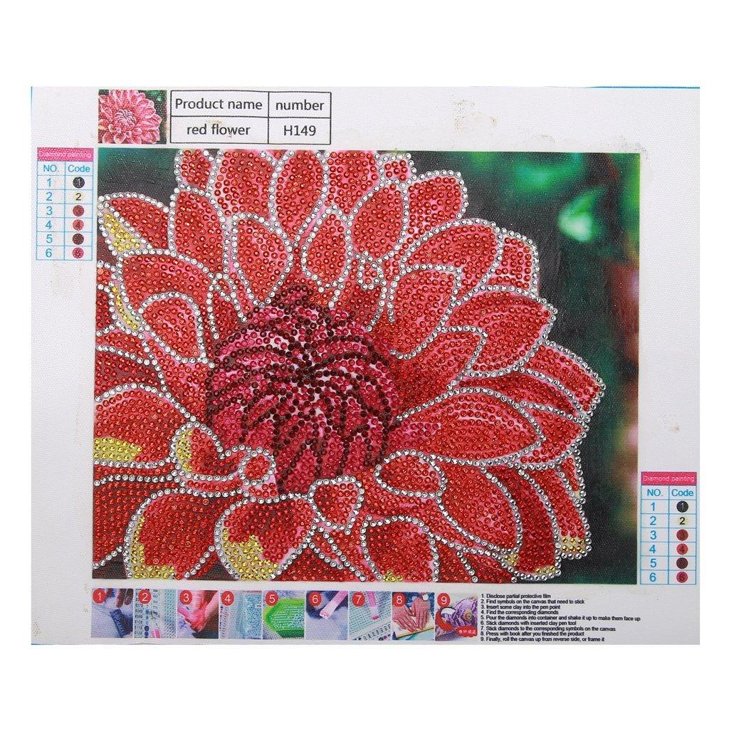 Rote Blume - Spezial Diamond Painting - Diamond Painting