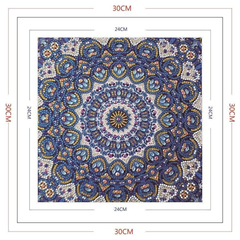 Blaues abstraktes Mandala - Spezial Diamond Painting - Diamond Painting