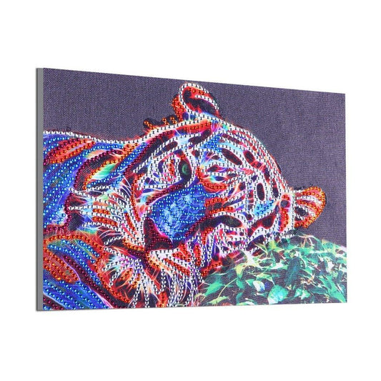 Bunter schlafender Tiger - Spezial Diamond Painting - Diamond Painting