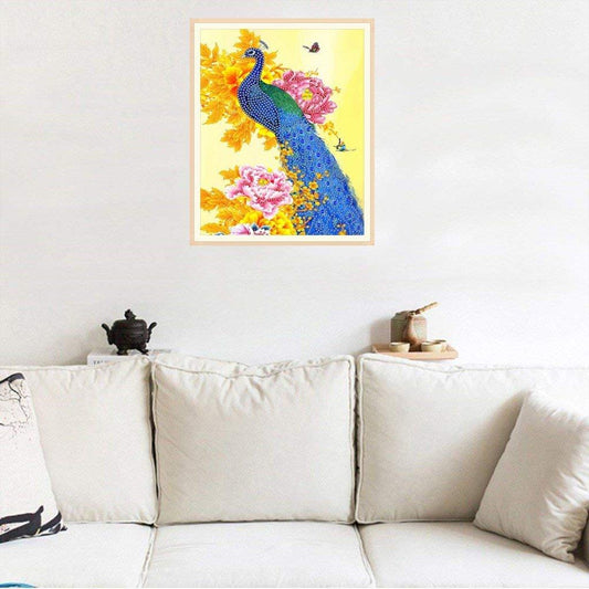 Naturistischer Pfau - Spezial Diamond Painting - Diamond Painting