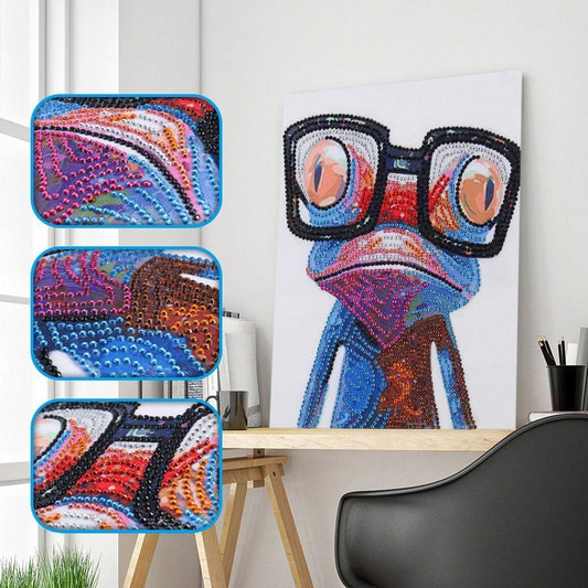 Intelligenter Frosch - Spezial Diamond Painting - Diamond Painting