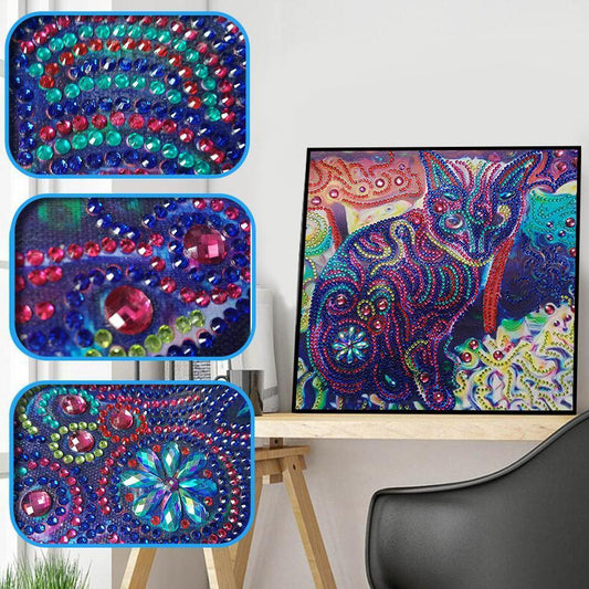 Alte schwarze Katze - Spezial Diamond Painting - Diamond Painting