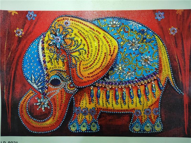 Entzückender königlicher Elefant - Spezial Diamond Painting - Diamond Painting