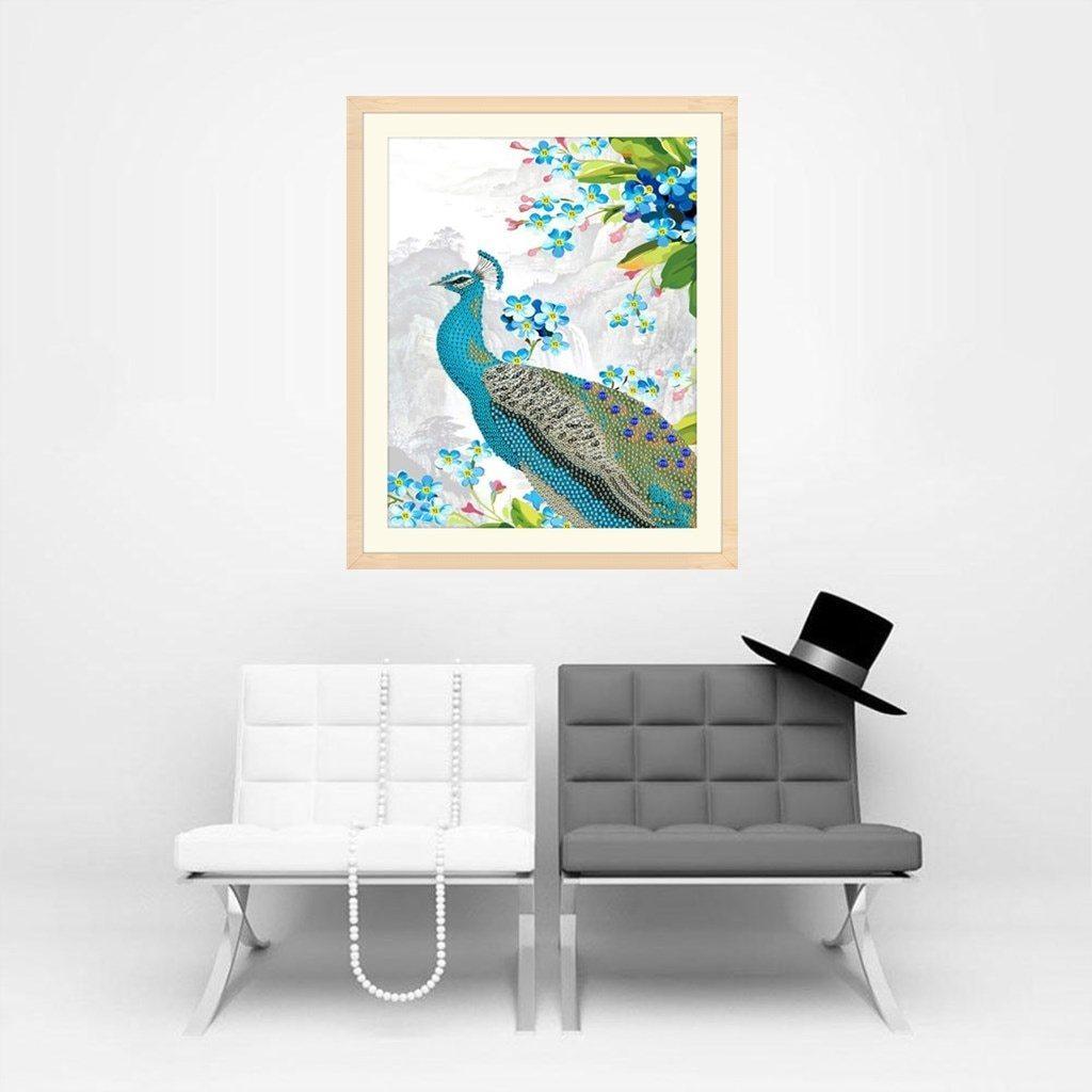 Pfau in freier Wildbahn - Spezial Diamond Painting - Diamond Painting