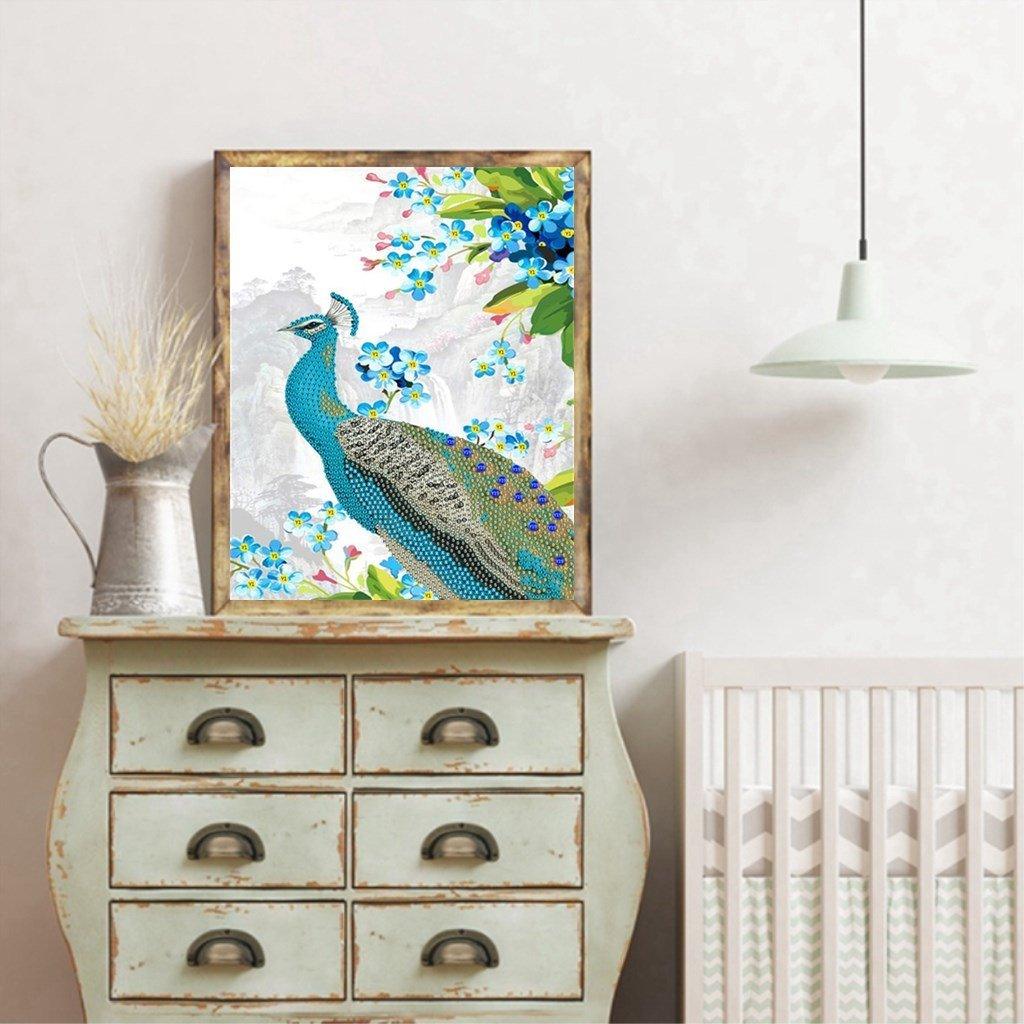 Pfau in freier Wildbahn - Spezial Diamond Painting - Diamond Painting