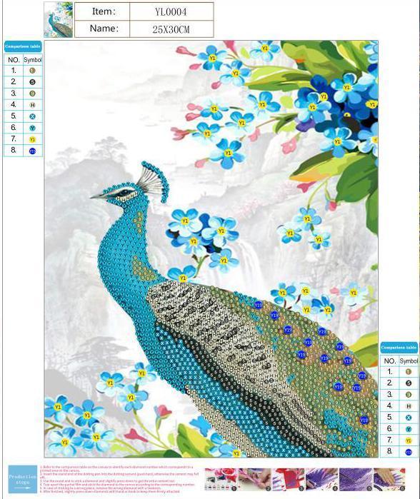 Pfau in freier Wildbahn - Spezial Diamond Painting - Diamond Painting