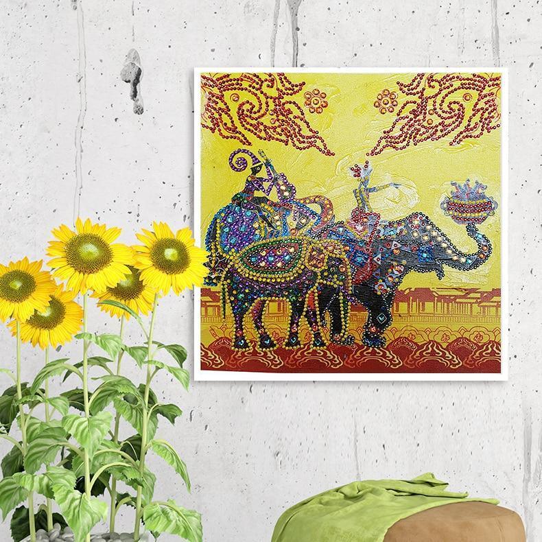 Indischer Königlicher Elefant - Spezial Diamond Painting - Diamond Painting