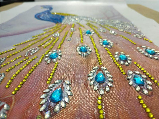 Auffälliger Pfau - Spezial Diamond Painting - Diamond Painting