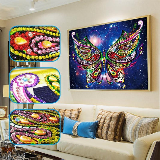 Abstrakter Schmetterling - Spezial Diamond Painting - Diamond Painting