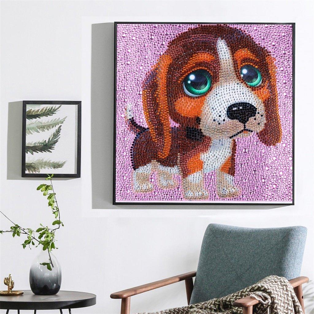 Süßer brauner Hund - Spezial Diamond Painting - Diamond Painting