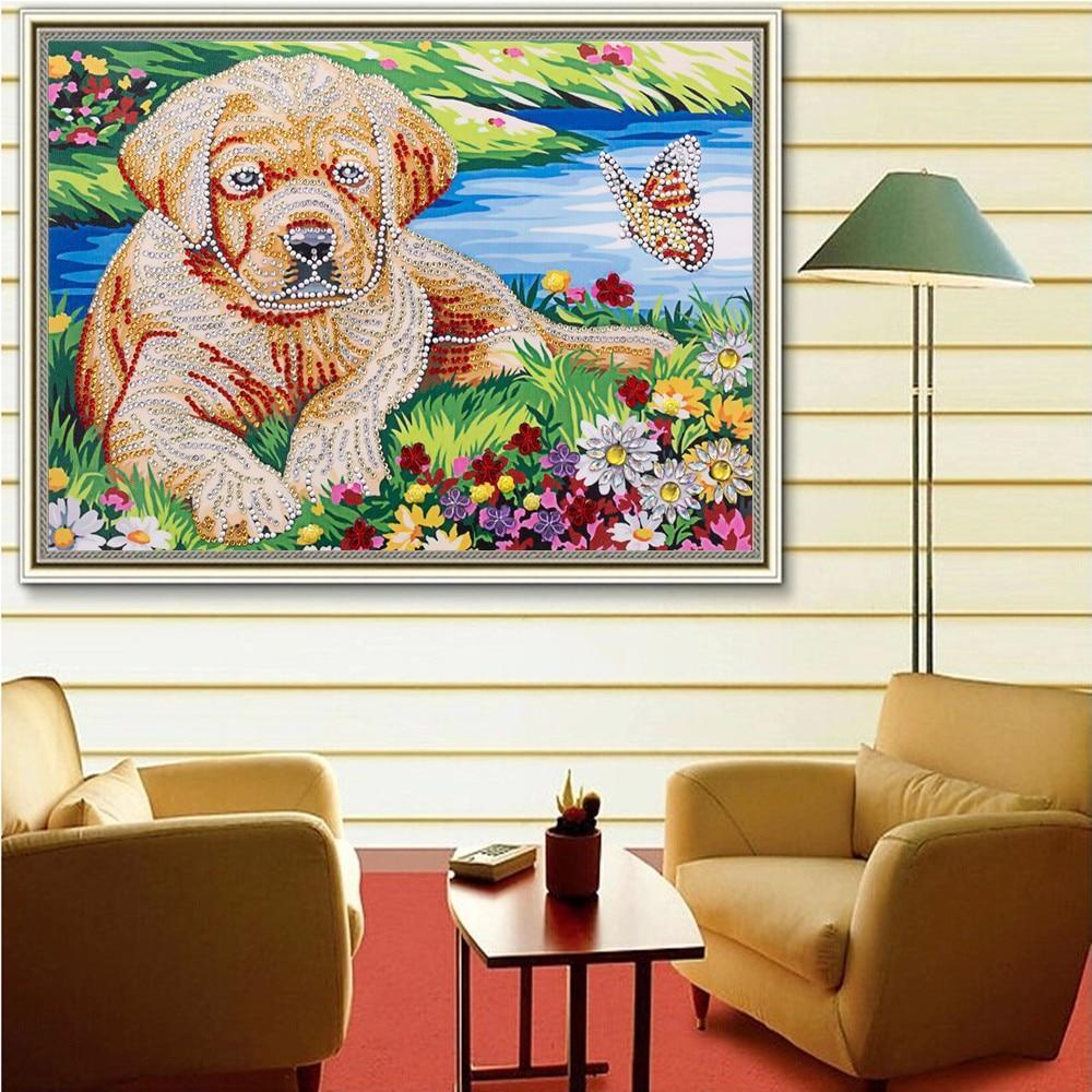 Hund im Garten - Spezial Diamond Painting - Diamond Painting