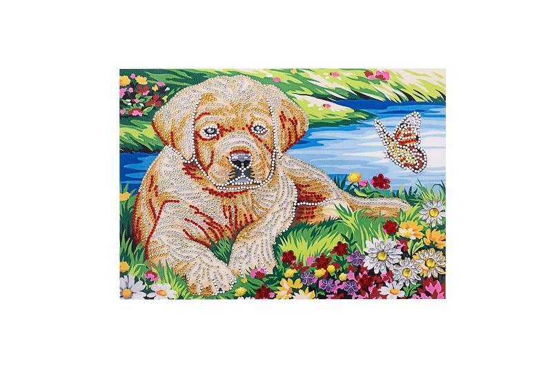 Hund im Garten - Spezial Diamond Painting - Diamond Painting