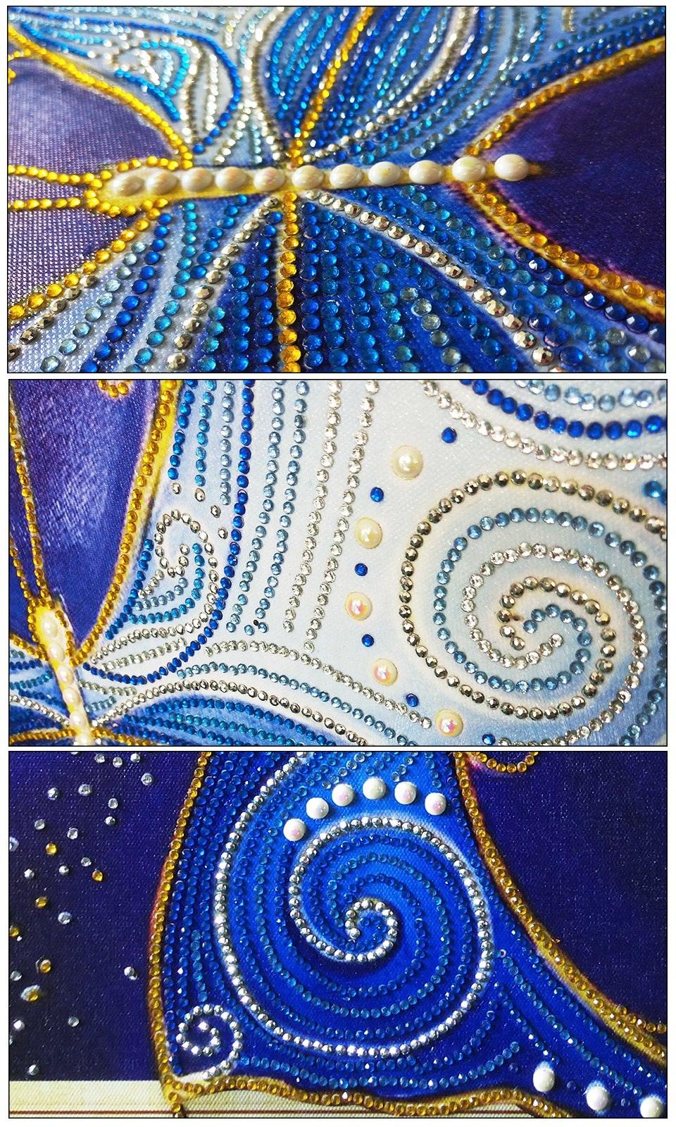 Großer blauer Schmetterlings diamant Gemälde - Diamond Painting