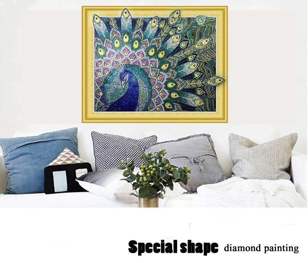 Majestätischer Pfauendiamant Diamant kunst - Diamond Painting