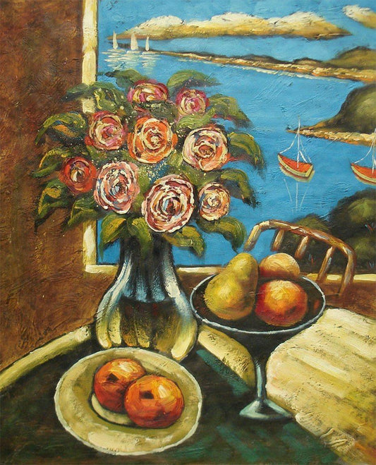 Stillleben Rosen & Früchte DIY Malerei - Diamond Painting