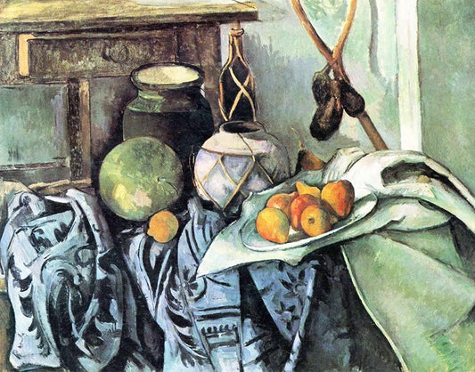 Stillleben mit Ingwerglas und Auberginen - Paul Cézanne - Diamond Painting