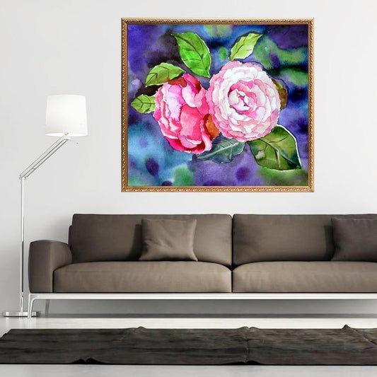 Kamelienblüten - DIY Diamond Painting - Diamond Painting