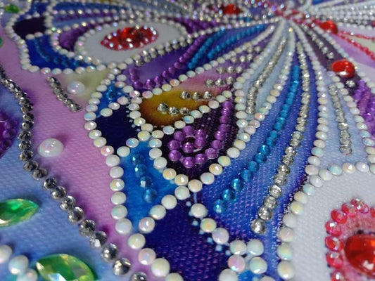 Abstrakter glänzender Schmetterling - Spezial Diamond Painting - Diamond Painting