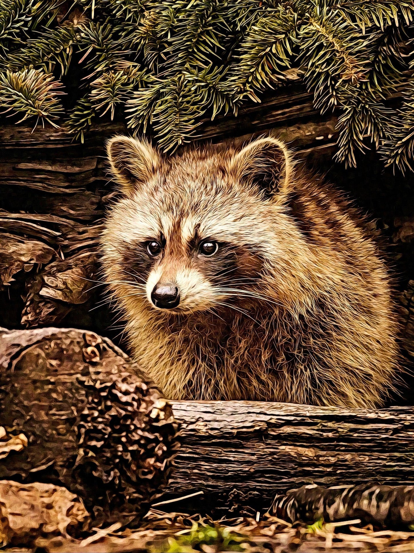 Waschbär - Kunst des Denise Dundon - Diamond Painting